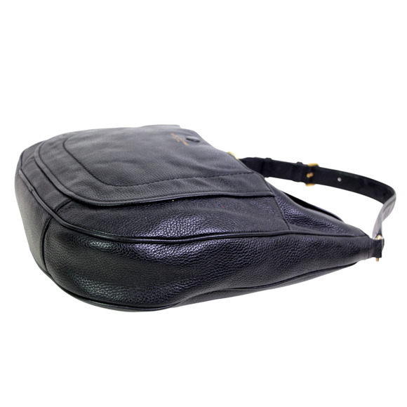 ROOMY Marc Jacobs NY BLACK GENUINE LEATHER FLAP HOBO SHOULDER BAG PURSE HANDBAG - Picture 8 of 16